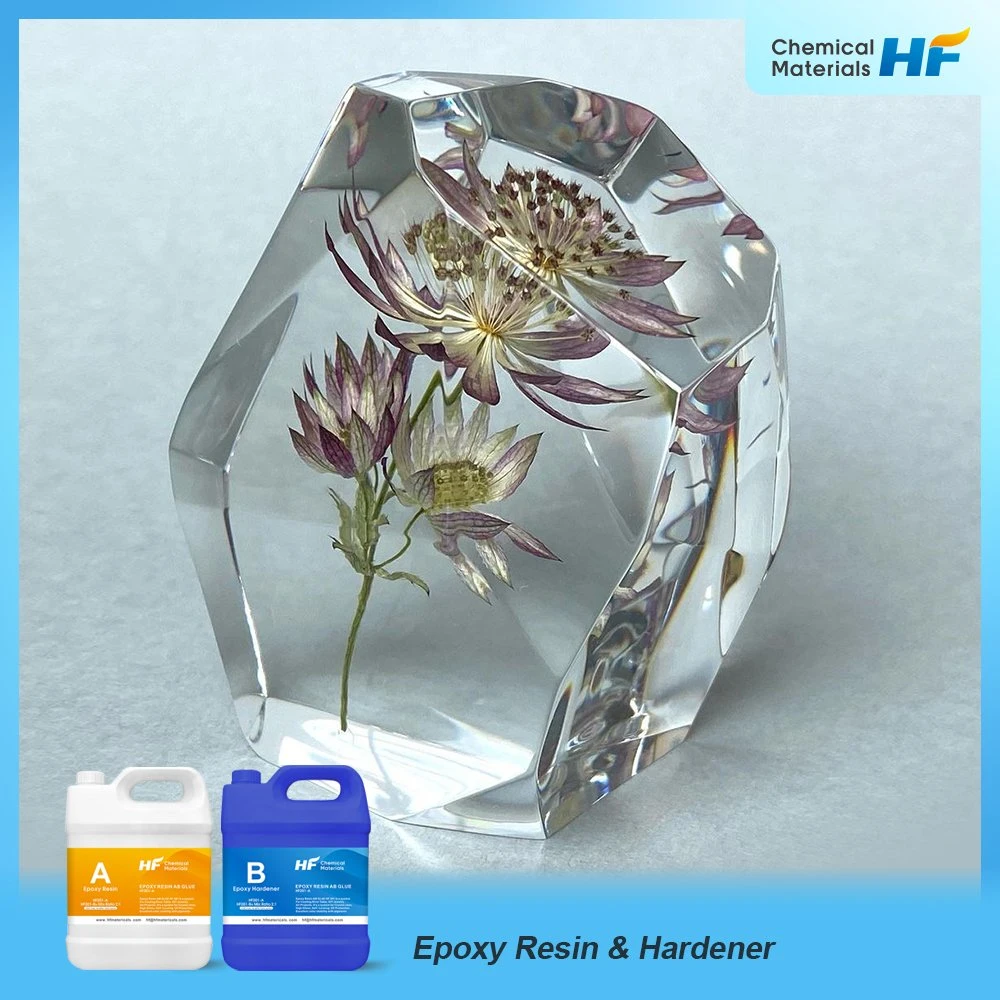 UV Protection Anti-Scratch for Shallow Wateringoem Factory Crystal Clear Ab Adhesive for Flower Crafts Epoxy Resin with Hardener