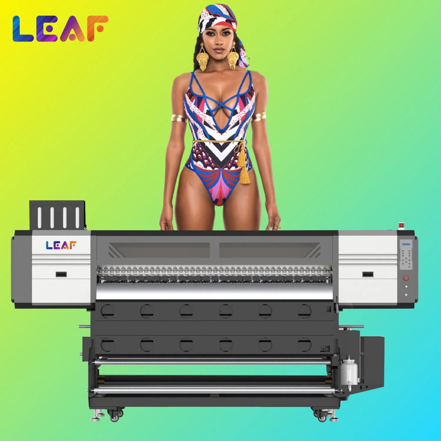 LEAF sublimation transfer Inkjet printer 8 cabezales de impresión para tela Máquina de impresión textil