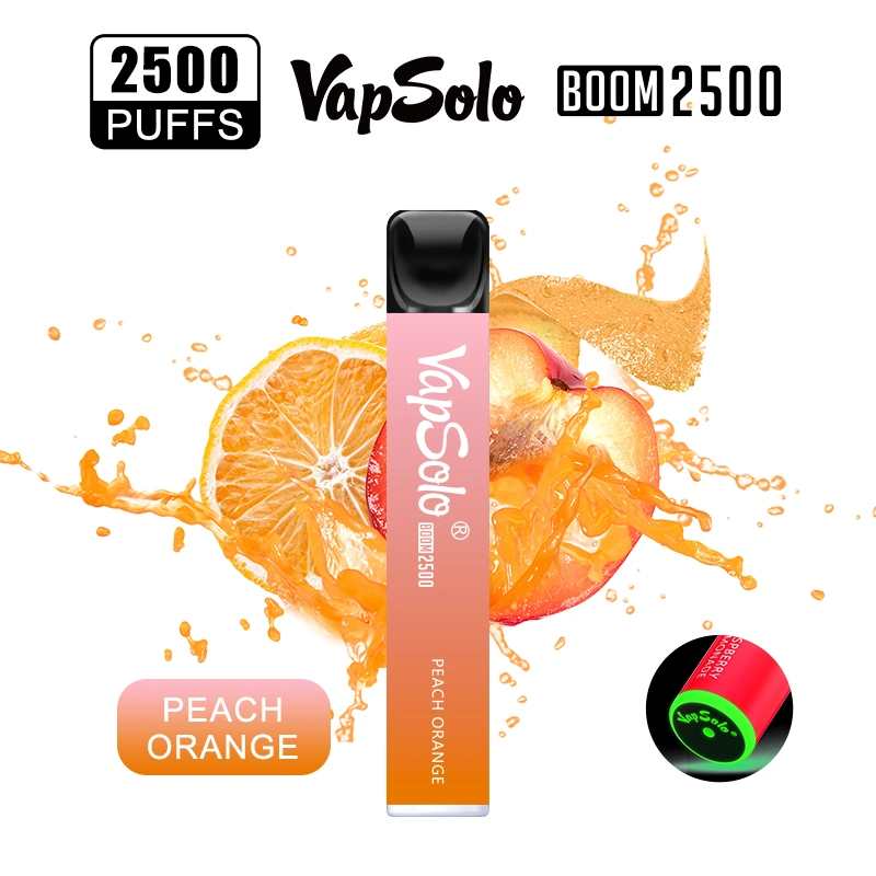 Bulk E Cigarette Purchase China Supplier Vapsolo Boom Vape Pen Kits 2500 Puff 8ml Salt Nicotine Disposable/Chargeable E Cig