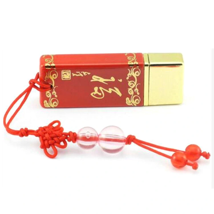 Chinese Style Red Fu U Disk Advertising USB Flash Drive Customizable Logo