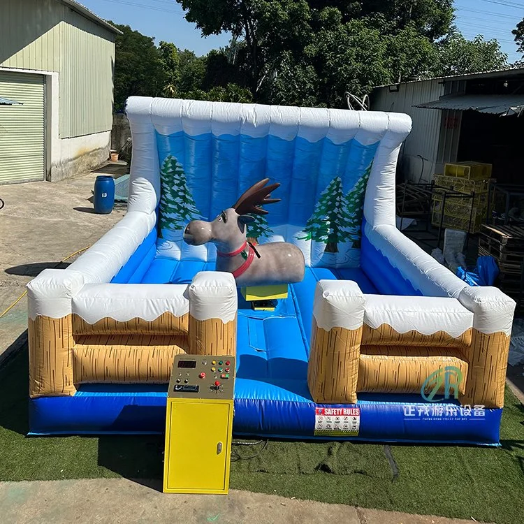 Christmas Elk Rodeo Mechanical Bull Inflatable Bullfighting Machine with Arena Mattress for Sale