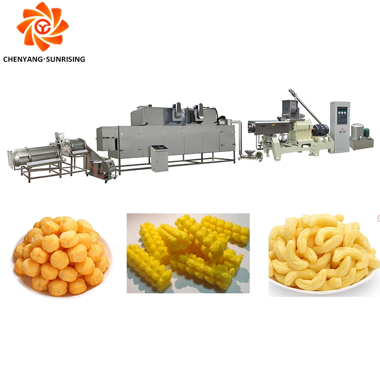 linha de máquinas de puffing Corn Sticks Puff Snack Extruder equipamentos de produção