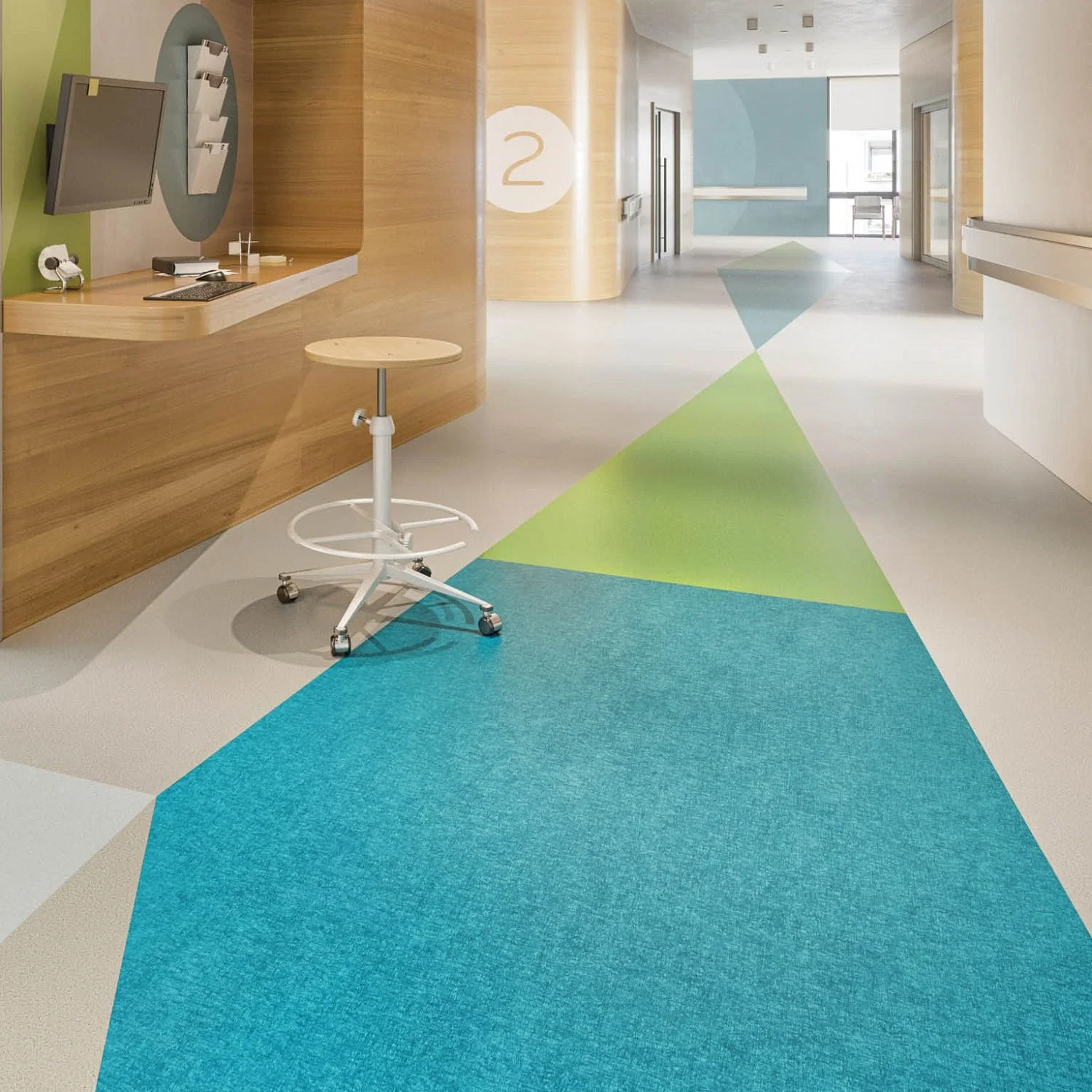 Commercial Grade Plastic Vinyl Hospital Homogeneous PVC Flooring