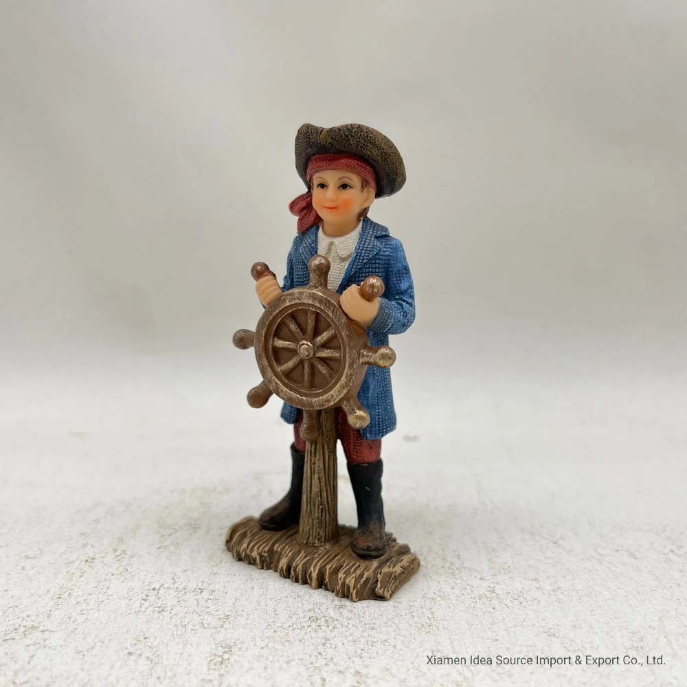 A resina pouco Pirate Captain Boy Figurine Fadas Miniatura Kit Jardim Factory fornecimento directo