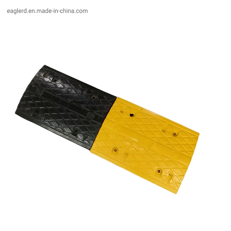 500*350*50mm Yellow and Black Durable Rubber Speed Bump