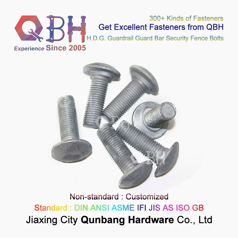 Qbh Customized OEM ODM M5-M30 HDG H. D. G. Hot DIP Galvanizing Highway Highroad Express High Way Road Safety Barriers Bolts