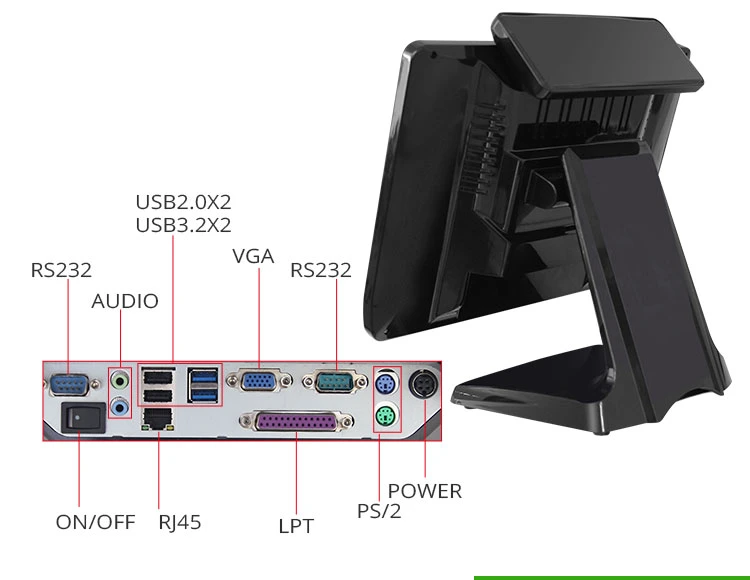 15,6 Zoll J1900 USB kapazitiver Touchscreen POS-Maschine Bargeld Registrieren Sie All in One für Restaurant