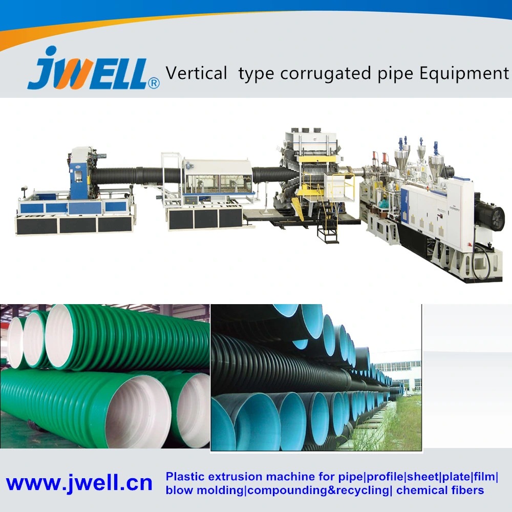 HDPE PP PVC Double Wall Corrugated Pipe Extrusion Line with Water Cooling System