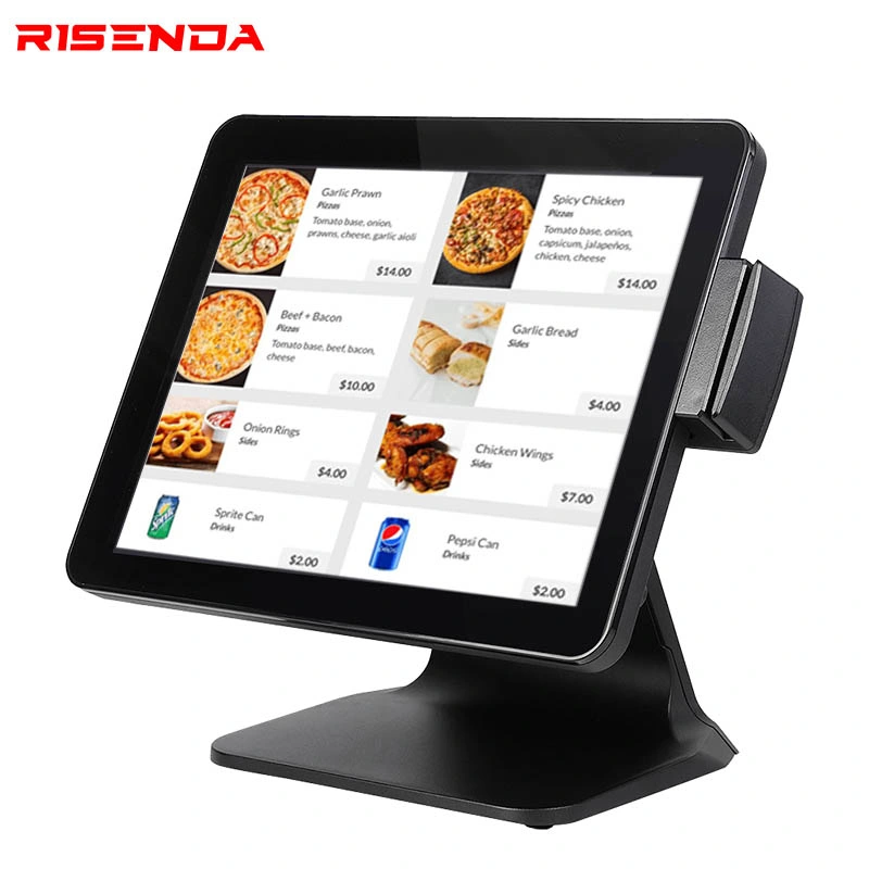 Cheaper POS 15"Capacitive Touch Screen Cash Register All in One POS Terminal with Built-in Customer Display