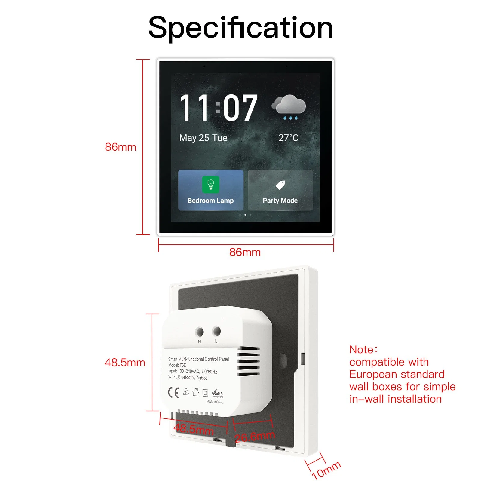 SLS WiFi Smart Touch Screen Center Panel de control integrado Zigbee Puerta de enlace