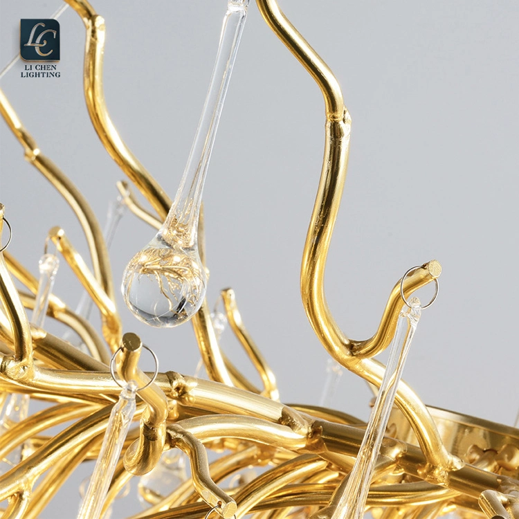 Simig Beleuchtung neue Luxus LED Custom Modern Gold Kristall Kronleuchter