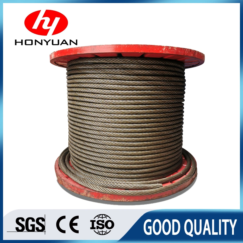 DIN Standard Steel Wire Rope Iwrc Core 6X37+Iwrc 14mm Ungalvanized Galvanized for Crane