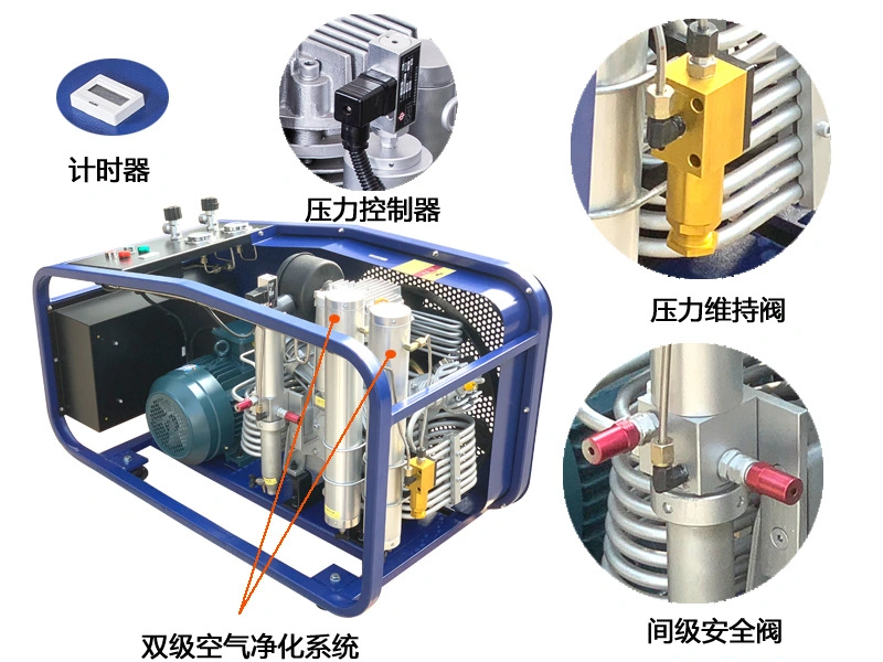 Compresseur d'air de plongée sous-marine portable haute pression 400 l/min 300 bar Pour respirer