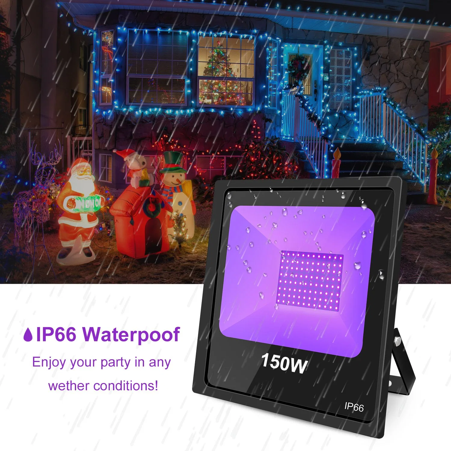 IP66 Waterproof LED UV Black PAR Light Stage Lighting Black Light UV LED