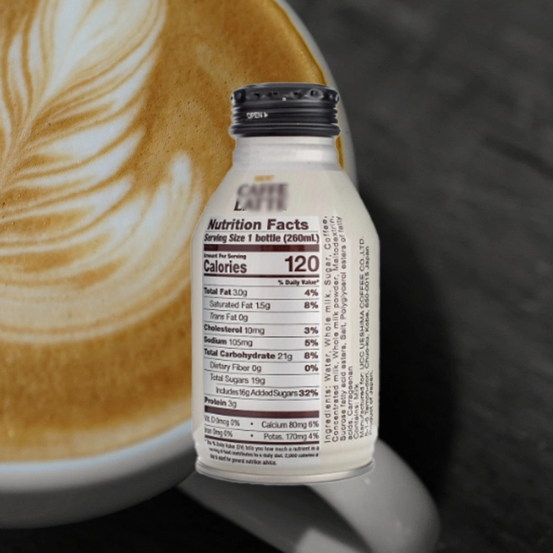 245ml Großhandel/Lieferant OEM Zinn Platte Konserve niedriger Zucker Iced Milch Kaffee zum Verkauf Latte Coffee