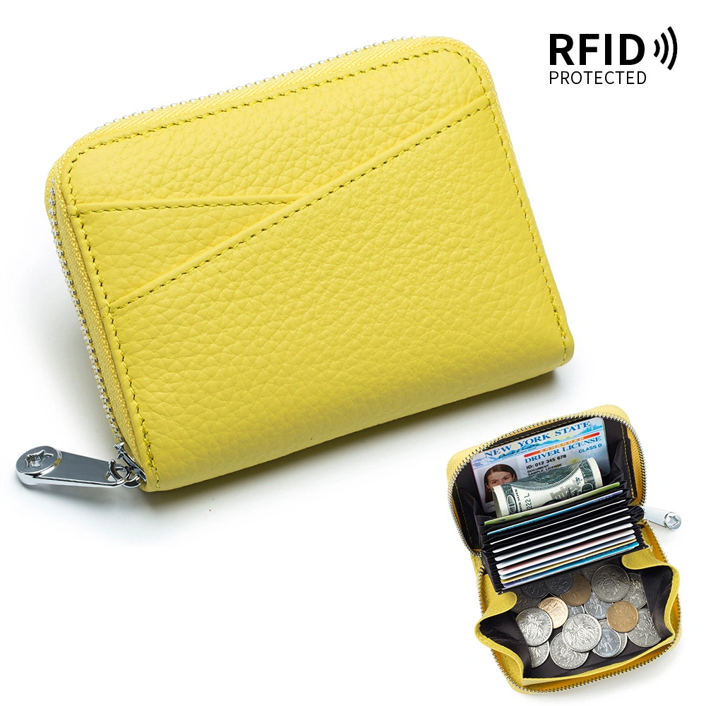Echtleder-Geldbörsen für Männer &amp; Frauen RFID-Fronttasche Geldbörse Im Kartenhalter
