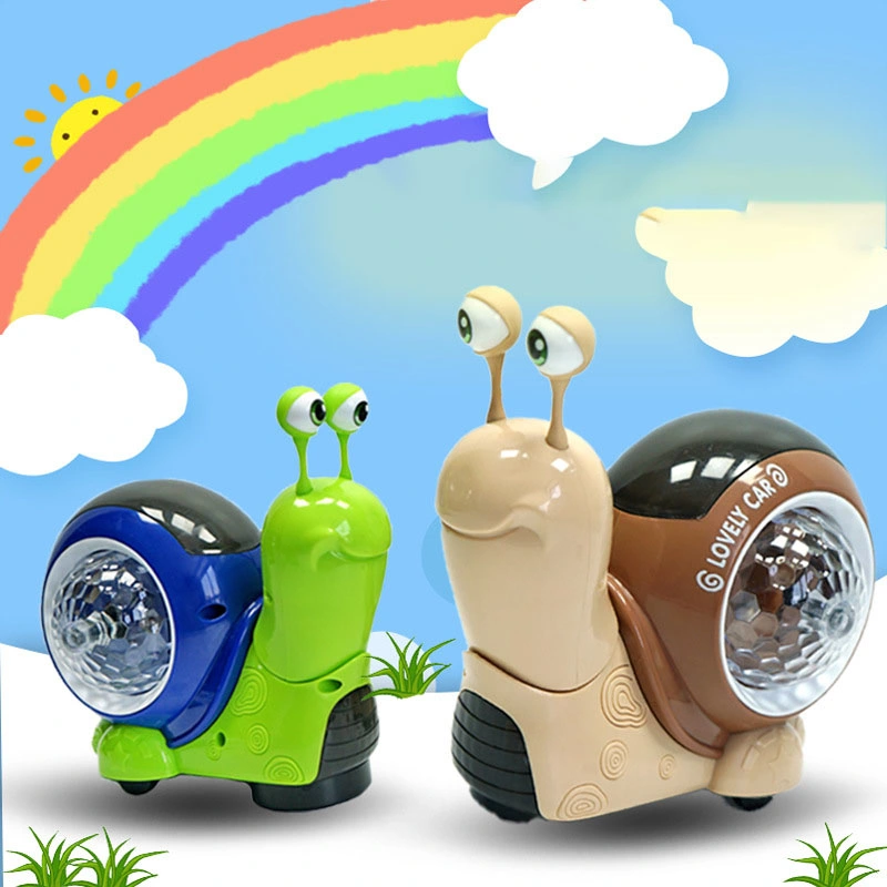 Cute Kids Electric 3D Light Projection Music Shaking Snail Submarine Space Shuttle Toy for Children