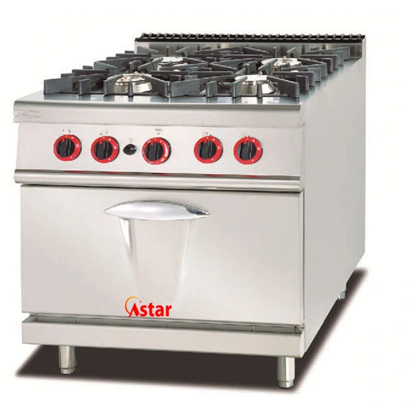 Comercial equipamiento de cocina Cocina con cuatro armarios cocinas y rango de gas de gran eficiencia.