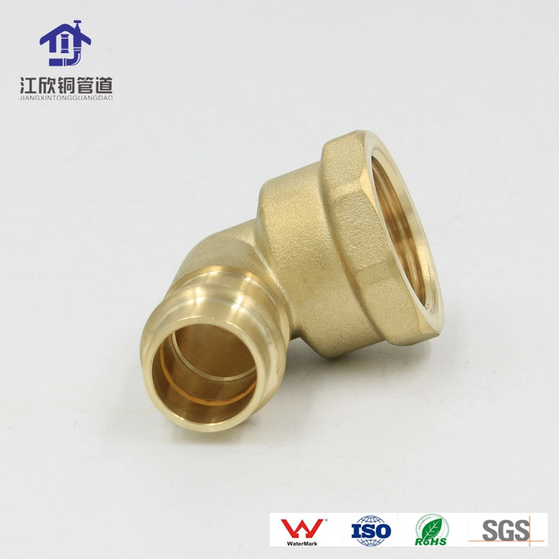 Brass Press Elbow Thread to Valve Plumbing Fitting Female Knee