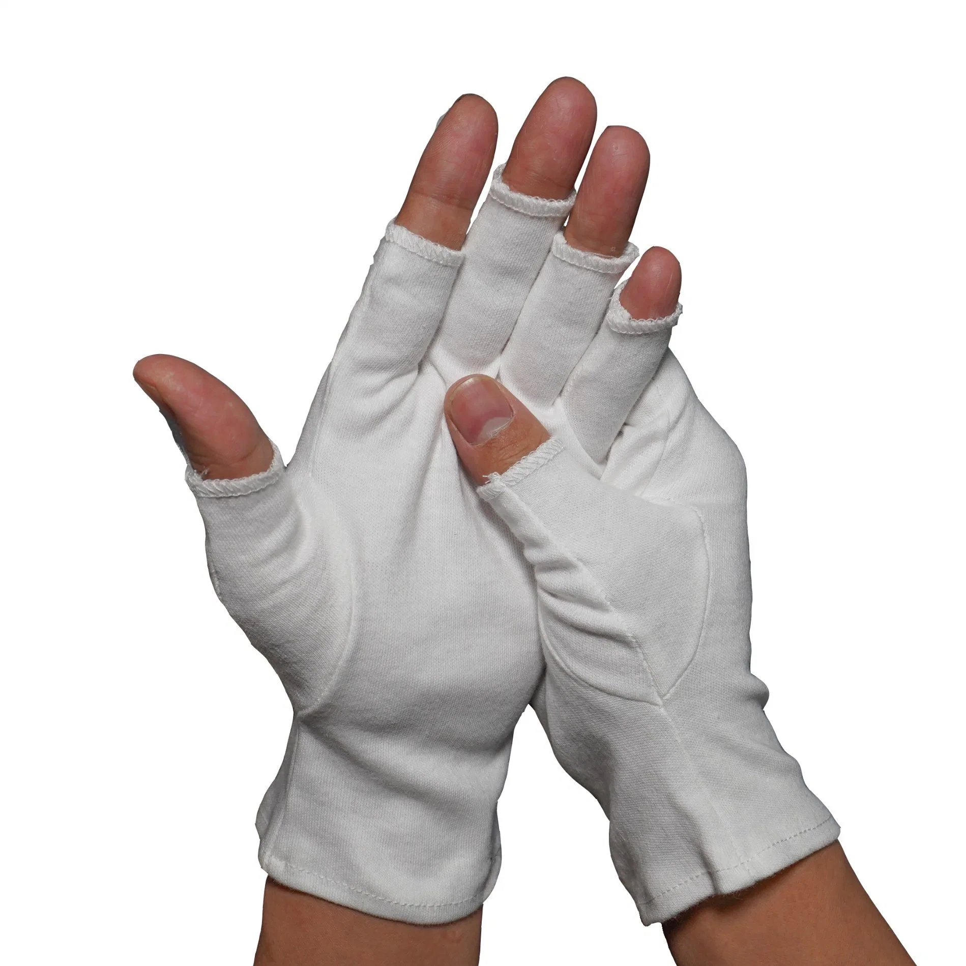 Guantes blancos de alta calidad Fingerless proteger la piel del daño UV guante