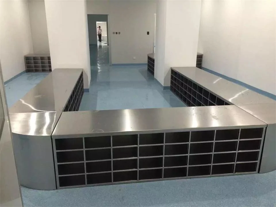 Clean Room Pharmaceutical Workshop Stainless Steel Customized Shoe Cabinet