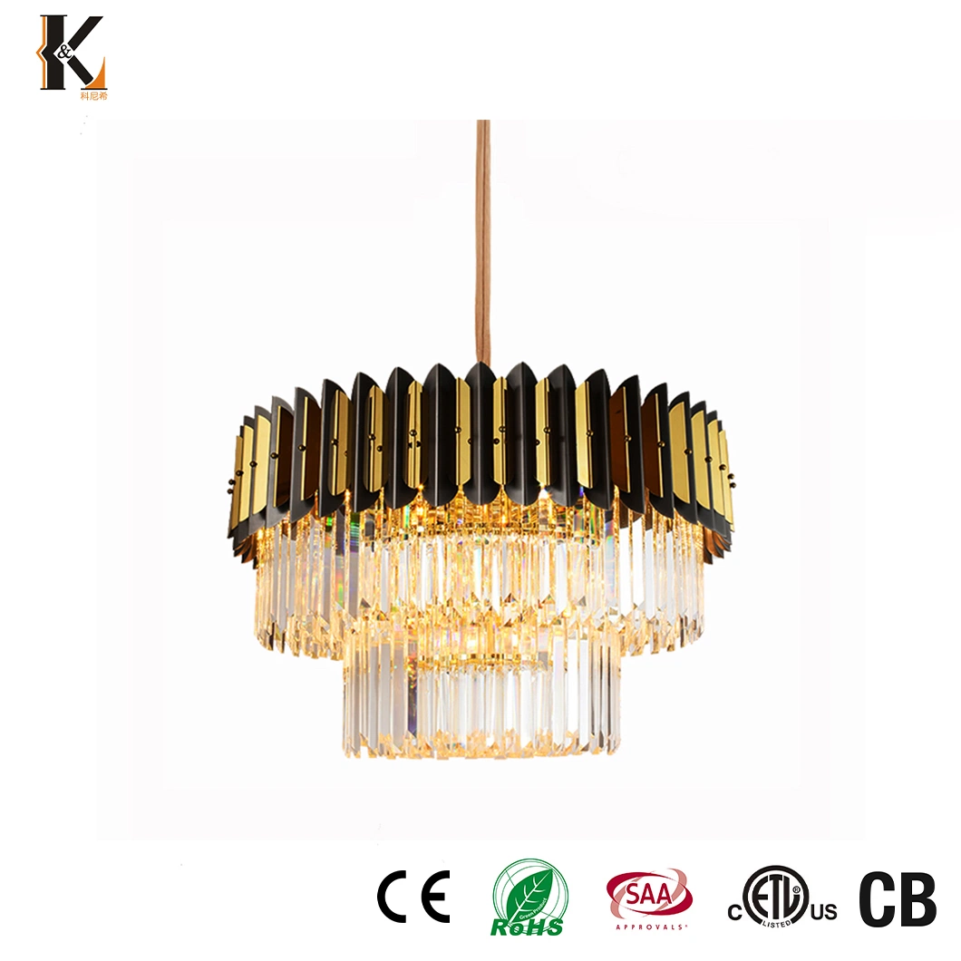 Konig Lighting Китай Кристал Канд Чанделье Ретро стиль Инженерная лестница Нестандартная стеклянная светодиодная лампа Gradient Blue Chandelier