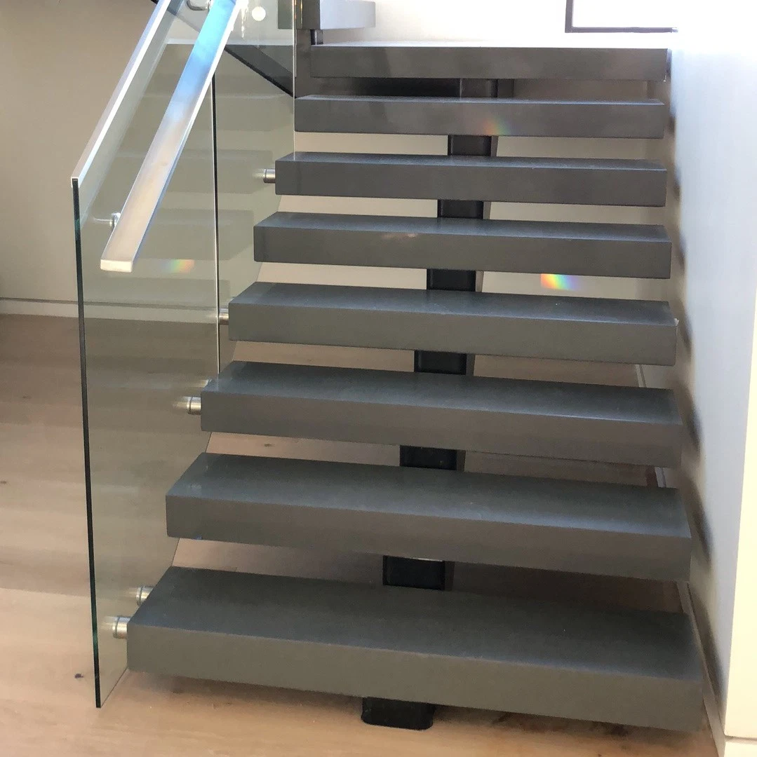 Simple Indoor Steel Stair Mono Stringer Straight Staircase Design Modern Stainless Steel/Wood Handrail Stairs