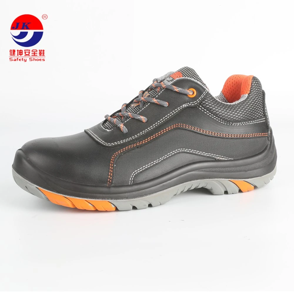 China Brand Smooth Black Cow Leather Safety Shoes with BSCI Cert.