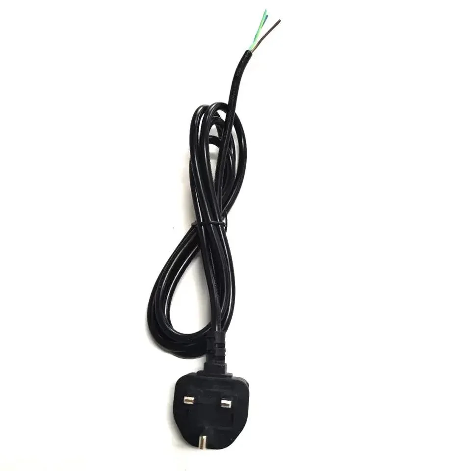 0.75mm2 UK Plug to Stripped Open End 3 Prong Power Cords Electrical Power Cable