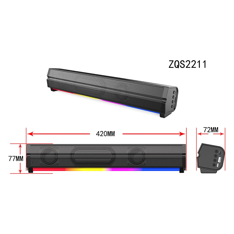 Zqs2211 Лучший мини-саундбар компьютер Box домашний кинотеатр Bluetooth Беспроводная АС