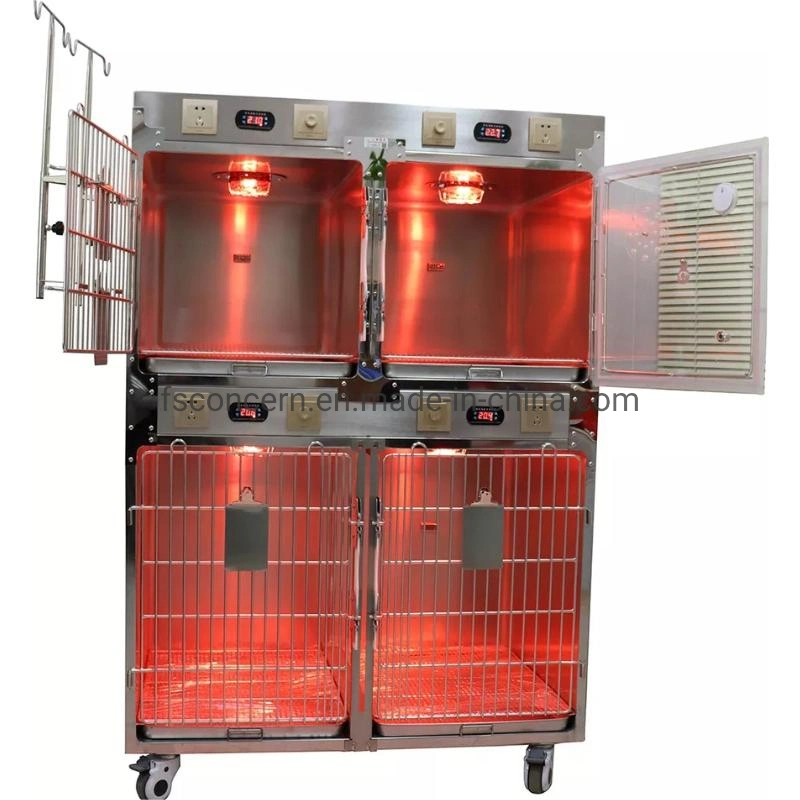 Vet Hospital Medical Equipment ICU Intensive Infrared Therapy Care Unit Stainless Steel Veterinary Oxygen Cage