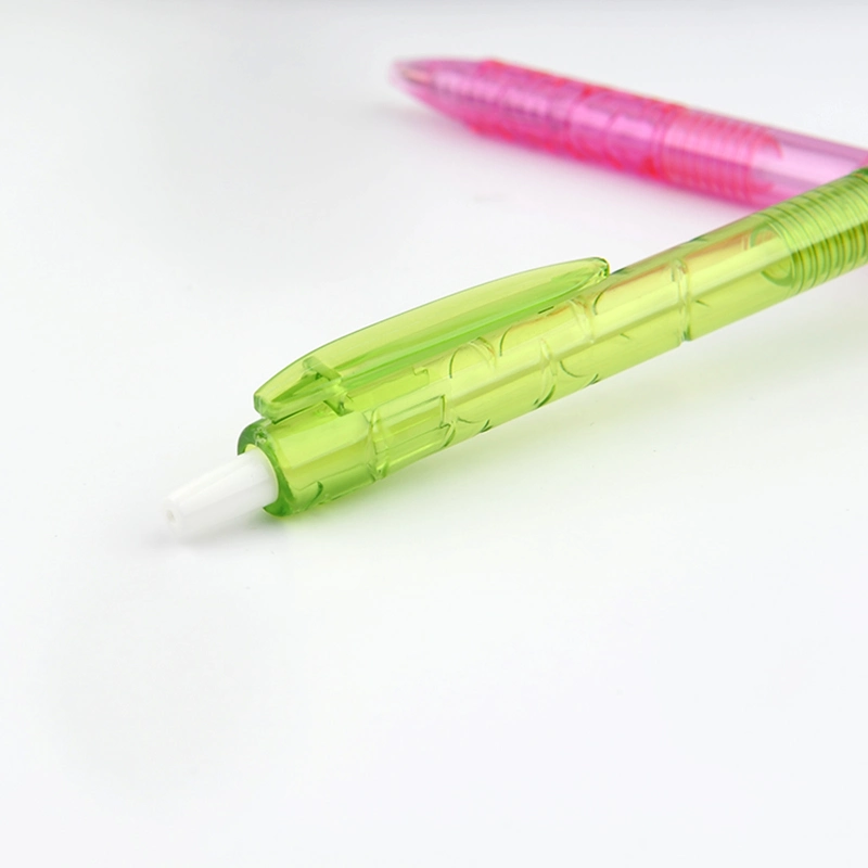 Simple Transparent Retractable Office Writing Promotional Eco Friendly Ballpoint Pen