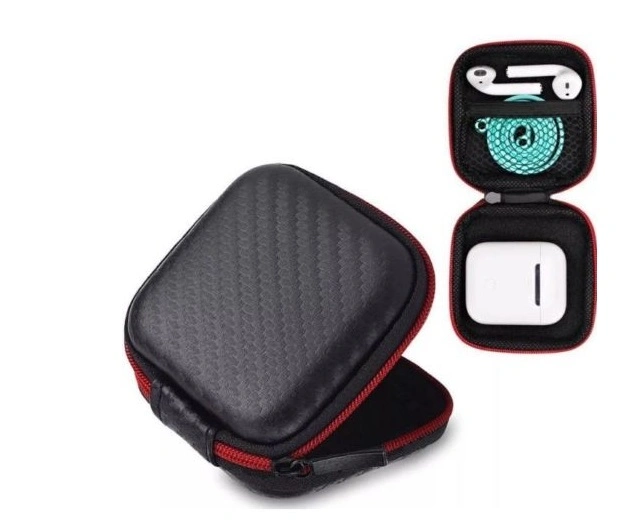 Small Square Portable Colorful Travel Earphone and Headphone EVA Storage Case with Zipper Closure