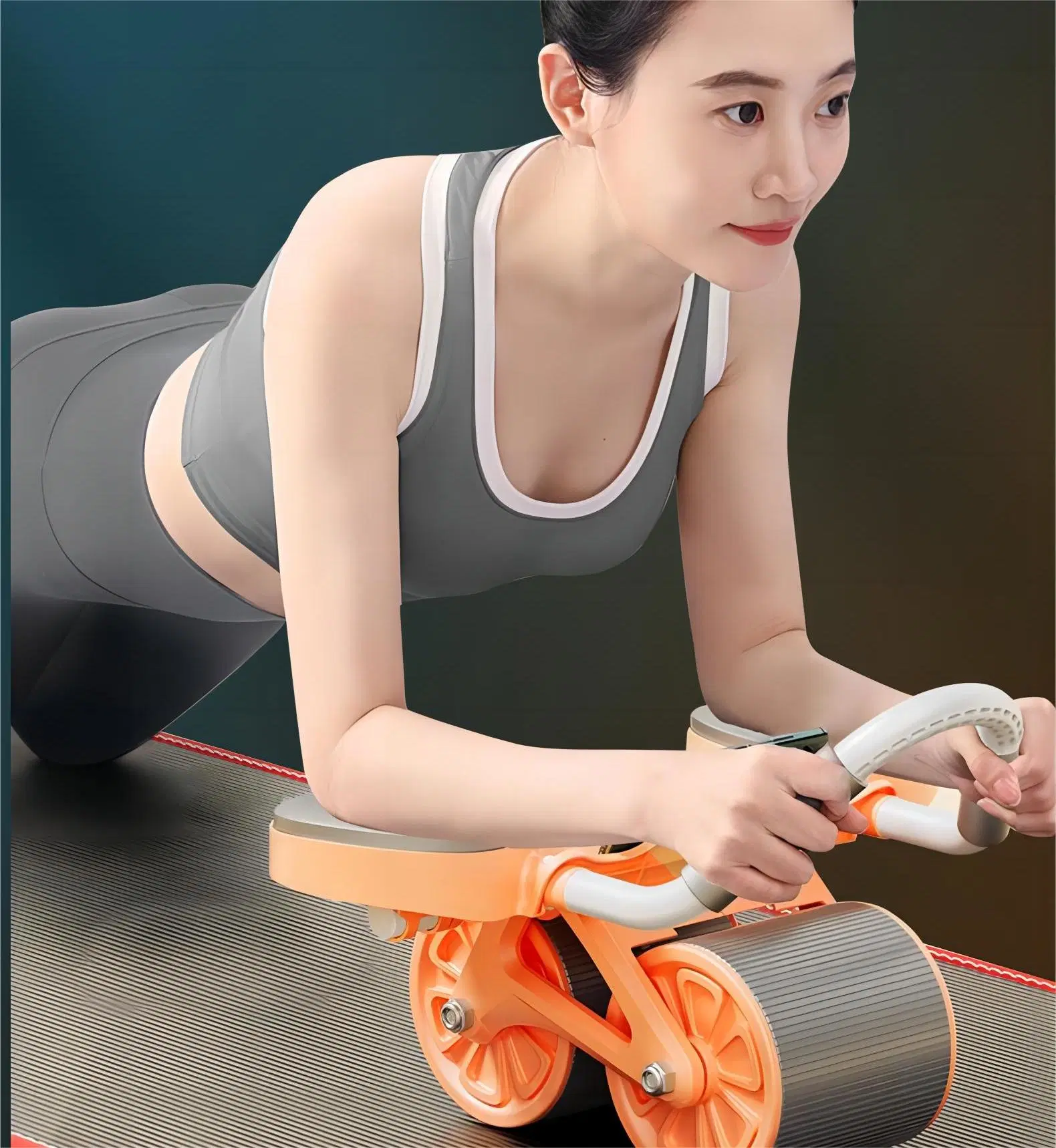 Home Gym Automatic Rebound Multifunctional Abdominal Wheel Dual Hand Support Ab Wheel Roller Strength Gym Equipment