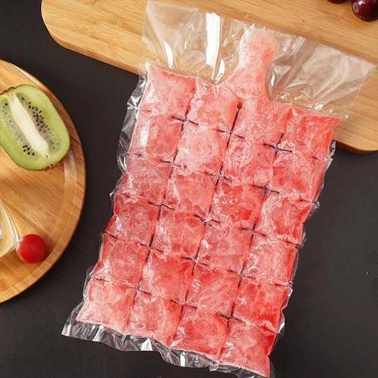 Freezer Plastic Ice Cube Making Bag 24pack for Summer