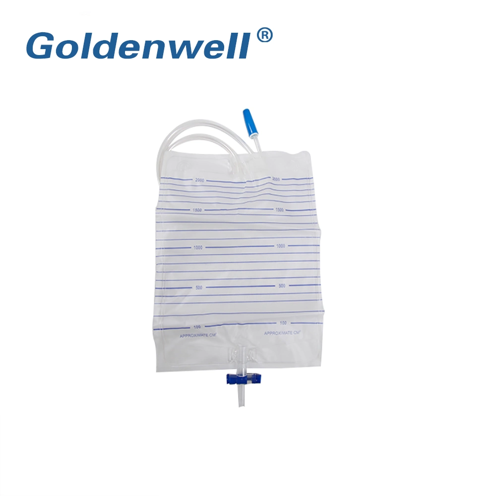 Disposable Medical Sterile Urine Drainage Bag with Push-Pull Valve Single Use