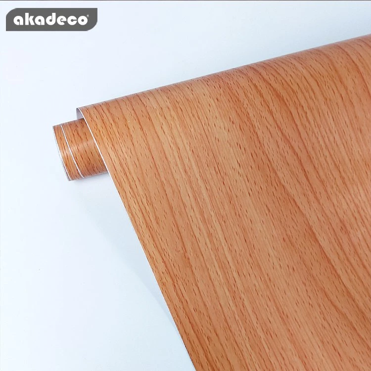 Akadeco Senior Manufacturing Safe, Non Irritating Imitation 0.12 mm Wood Grain 3D Home Decoration PVC Waterproof Wallpaper