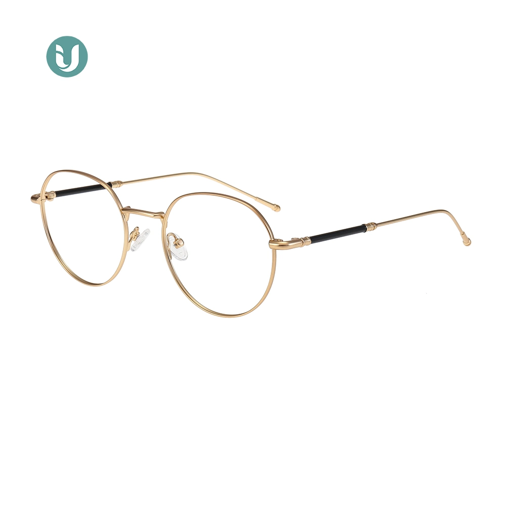 Simple Design Thick Dark Round Armazones De Metal Eyeglass Metal Glasses Optical Frames