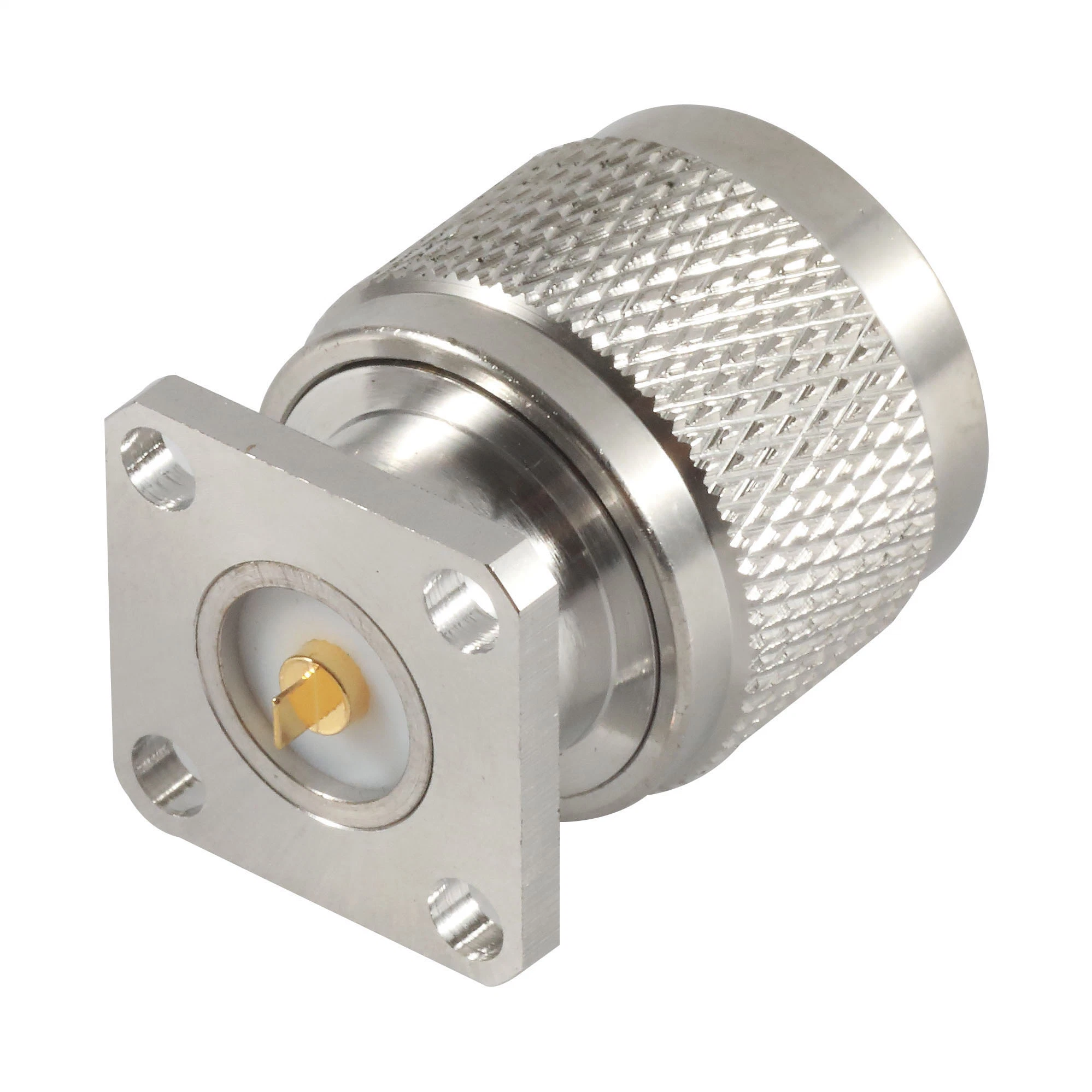 17.5mm Sq Flange Electrical Waterproof Male Plug RF Coaxial N RF Coaxial Connector 0.2-2mm Tab Pin