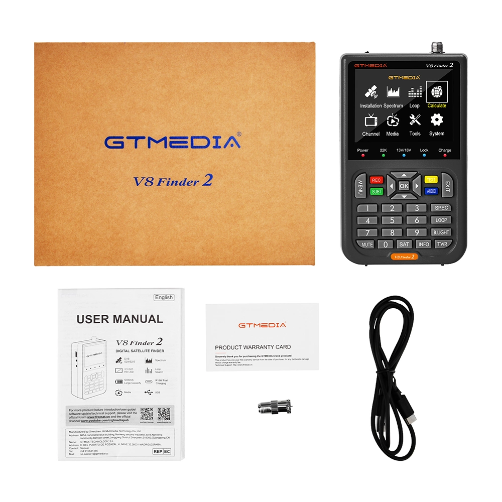 Gtmedia V8 Finder 2 Satellite Finder for Sat Dish TV LNB Digital TV