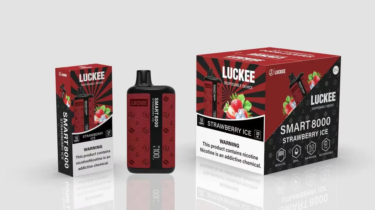 شاشة Luckee 8000 Puff Bar Smart Display سعة 20 مل السجائر الإلكترونية على بابا موزعي قلم حوكاه القرد الذي يمكن التخلص منه