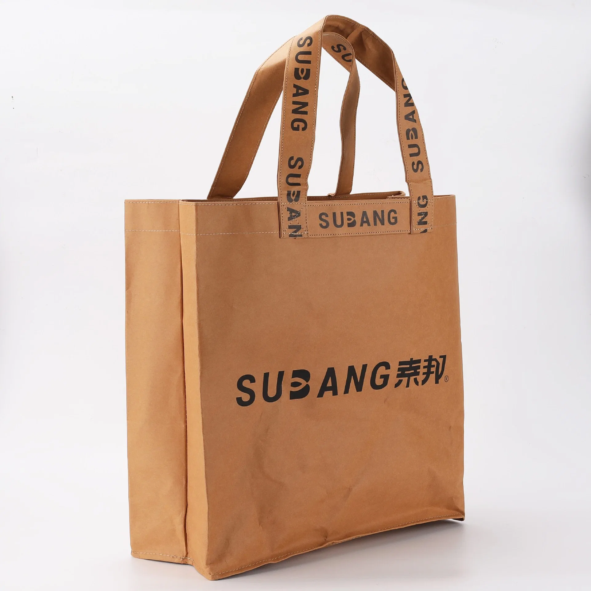 Wholesale/Supplier High quality/High cost performance  Reusable Custom Logo Print Waterproof Washable Plain Brown Kraft DuPont Tyvek Paper Packaging Shopping Tote Bag