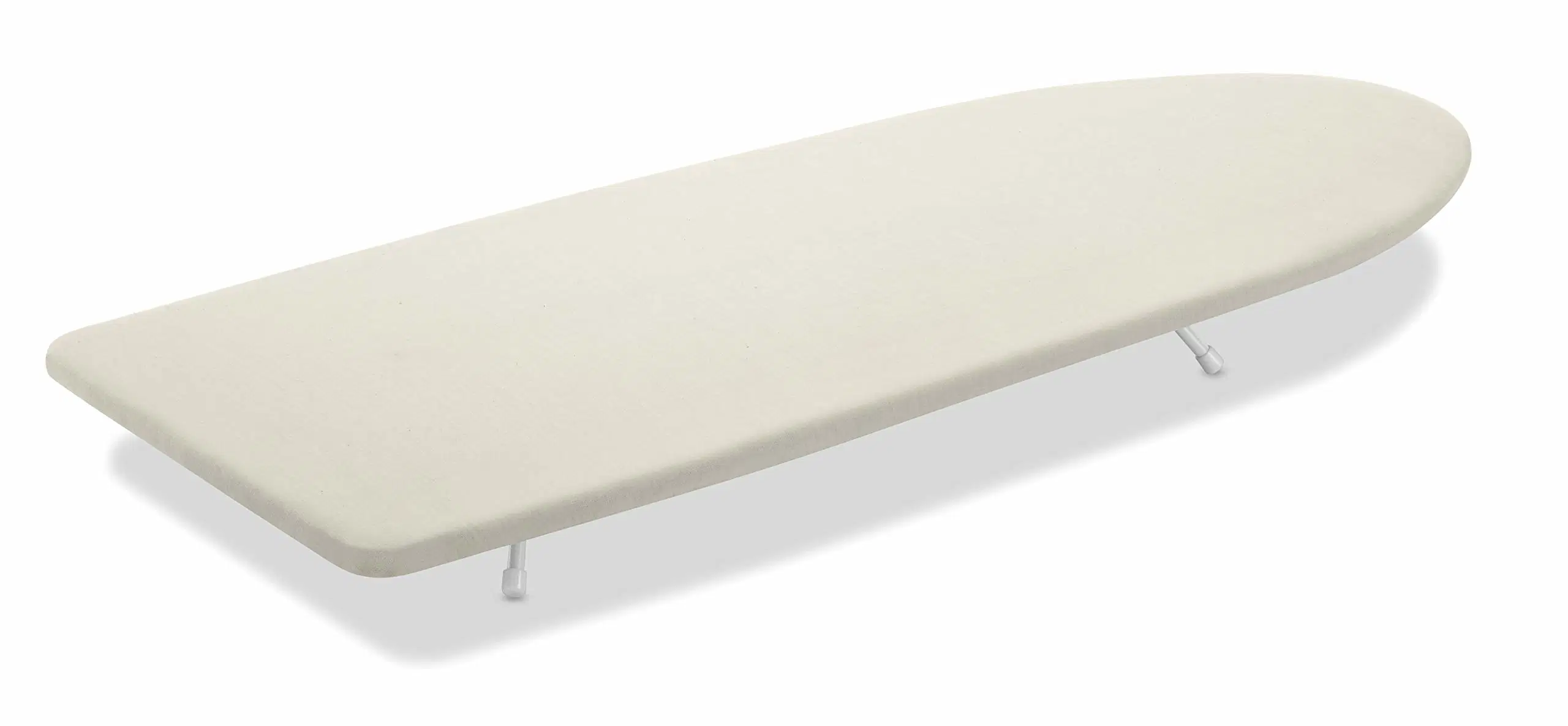 Convenient Portable Cream Tabletop Ironing Board with Foldable Design and Storage Tray