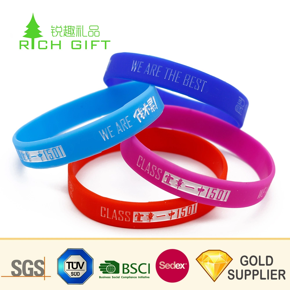 Pretty Decorative Custom Make Your Own Color Changing Silicone Wristbands for Promotion