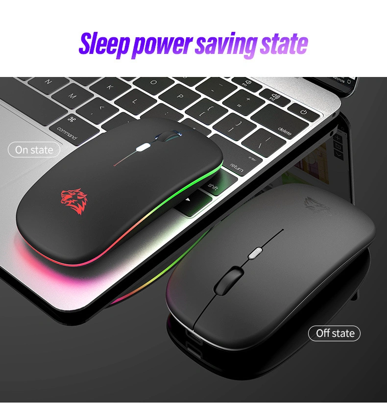 Luminous Wireless Mouse Rechargeablelaptop Office Mouse Factory Multi-Mode Connection with 2.4gmouse