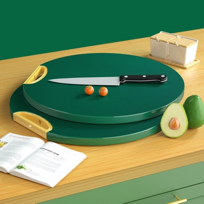 Cutting Board Anti-Friction Antibacterial Anti-Skidding Vegetable Cutting Board with Handle Stainless Steel PE Plastic Cutting Boards for Kitchen