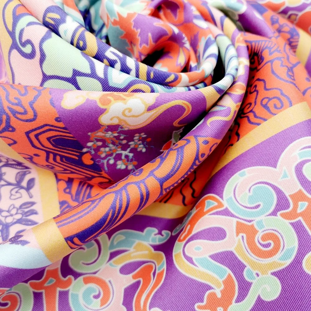 Manufacture Wholesale Custom Design Silk Scarves Stoles Ladies Silk Chiffon