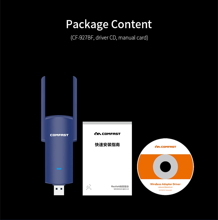 OEM/ODM 1300Mbps Dual Band USB WiFi Adapter Comfast CF-927bf Network Card Bt4.2 Wireless Compatible to Multi OS