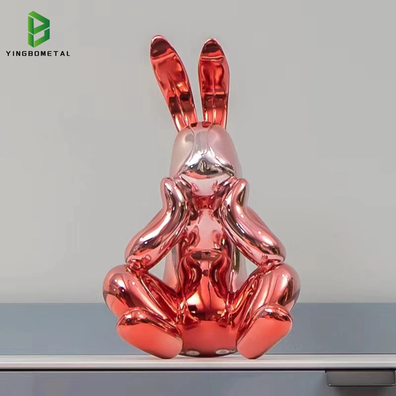 Multi-Color Hotel Lobby Company Front Desk Soft Decoration Rabbit Sculpture Decor