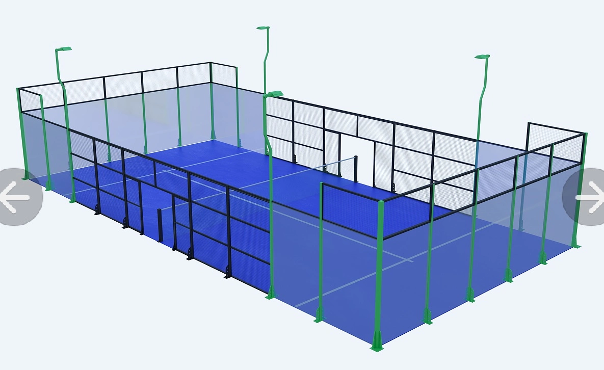 Hochwertiger Hot Galvanized Padel Court mit patentierten Tennisstöcken Und Double-Layer Tennis Net